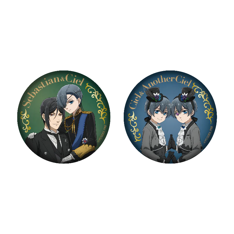 (Goods - Badge) TV Anime Black Butler: Emerald Witch Arc Big Can Badge Sebastian Michaelis & Ciel Phantomhive - Image 2