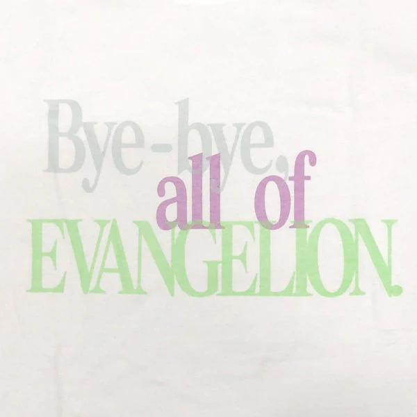 [Evangelion] EVA STORE Original Bye-bye,all of EVANGELION White T-Shirt XL Size - Image 2