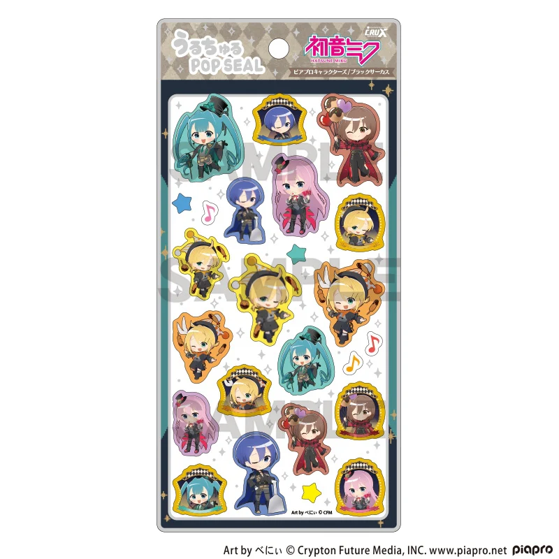 (Goods - Sticker) Hatsune Miku Uruchuru POP SEAL Black Circus