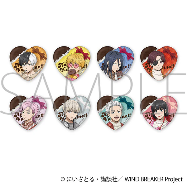 (Goods - Badge) WIND BREAKER Holographic Heart Chara Badge Collection ~Valentine's~ (Blind Box -Single)